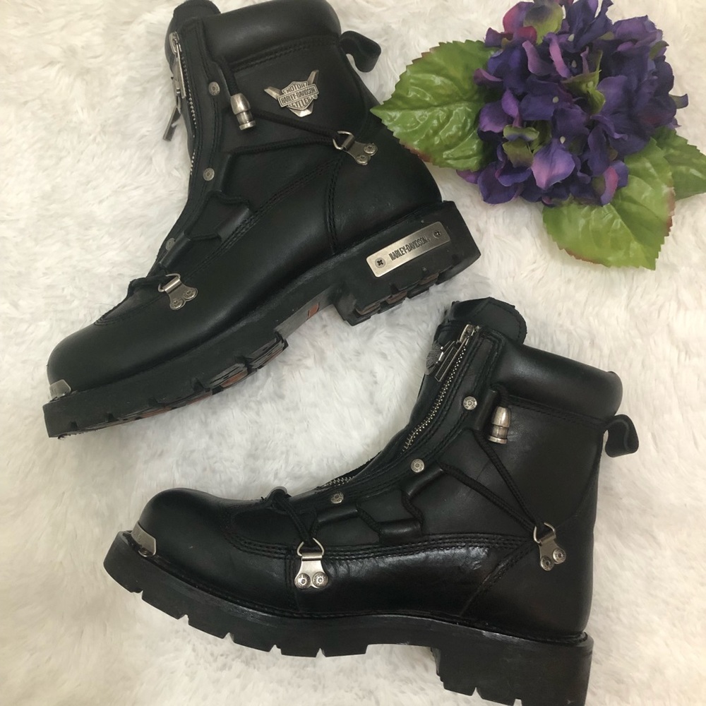hanley leather tall moto boots